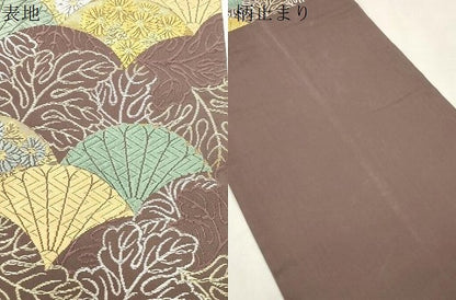 平和屋着物●人間国宝　七代　尾上菊五郎　六通柄袋帯　唐織　青海波花文　金銀糸　正絹　逸品　CABM7726dy