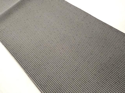 平和屋着物●両面　全通柄袋帯　縞　正絹　逸品　未使用　CABM7729dy