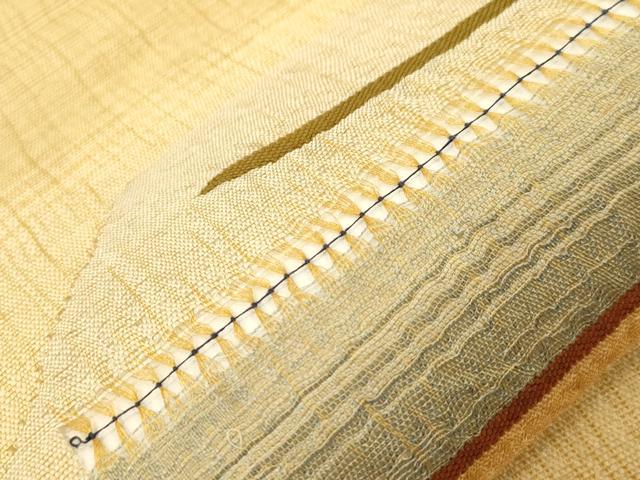平和屋着物▽太鼓柄袋帯　スリーシーズン　春夏秋　すくい織　幾何学文　正絹　逸品　CABM7752dy