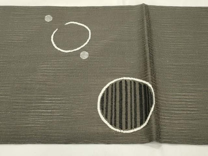 平和屋着物▽太鼓柄袋帯　スリーシーズン　春夏秋　すくい織　丸文　正絹　逸品　CABM7754dy