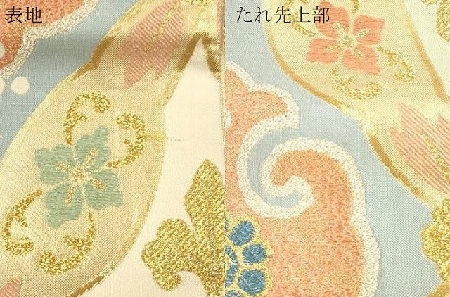 平和屋着物●六通柄袋帯　桐花文　金銀糸　正絹　逸品　CABM7806dy