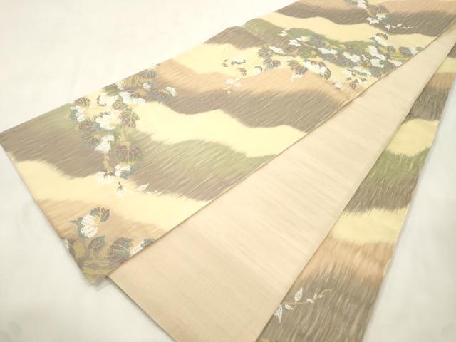 平和屋着物▽六通柄袋帯　スリーシーズン　春夏秋　蔦の葉文　金銀糸　正絹　逸品　CABM7822dy