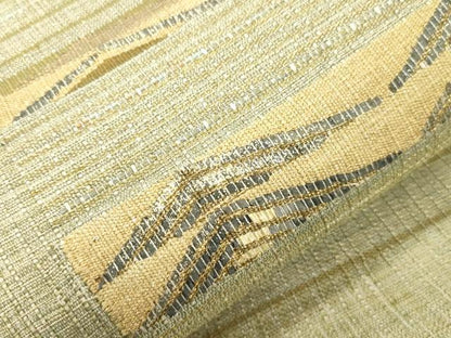 平和屋着物▽太鼓柄袋帯　スリーシーズン　春夏秋　幾何学文　金銀彩　正絹　逸品　CABM7826dy