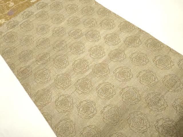 平和屋着物▽染色作家　草野一騎　六通柄袋帯　スリーシーズン　春夏秋　舞葉文　金糸　正絹　逸品　CABM7836dy