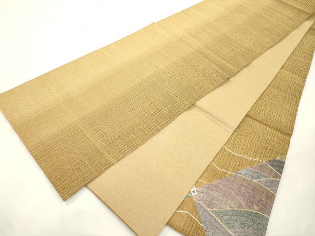 平和屋着物▽太鼓柄袋帯　スリーシーズン　春夏秋　すくい織　幾何学文　金銀糸　正絹　逸品　CABM7838dy