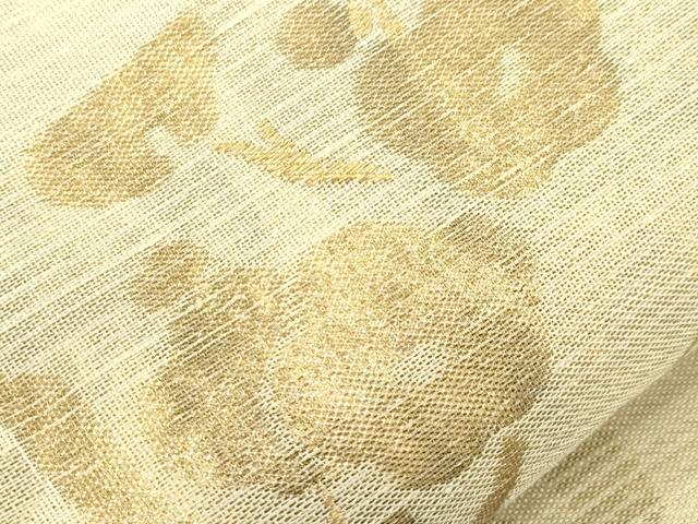 平和屋着物▽六通柄袋帯　スリーシーズン　春夏秋　色紙重ね草花文　金銀糸　正絹　逸品　CABM7839dy