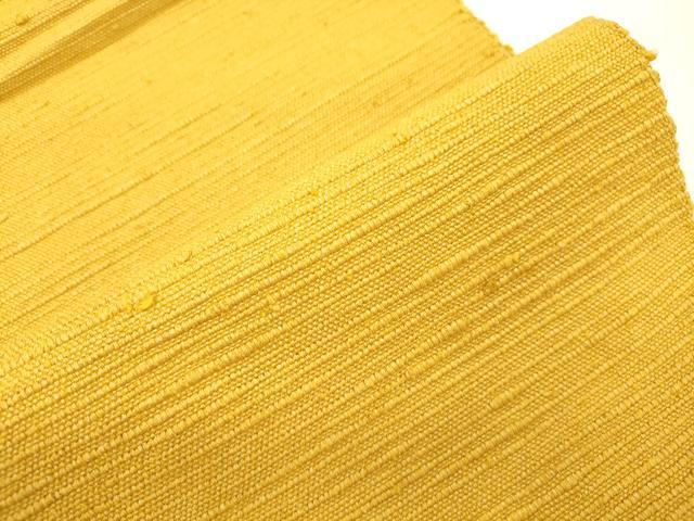 平和屋着物●八寸名古屋帯　信州紬　黄朽葉色　正絹　逸品　CABM7846dy