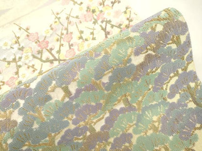 平和屋着物●六通柄袋帯　慶祝　金華山織　松竹梅　金糸　正絹　逸品　CABM7872dy