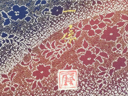 平和屋着物●吉乃一廉　幻の辻が花　六通柄袋帯　流水草花文　金銀糸　正絹　逸品　CABM7874dy