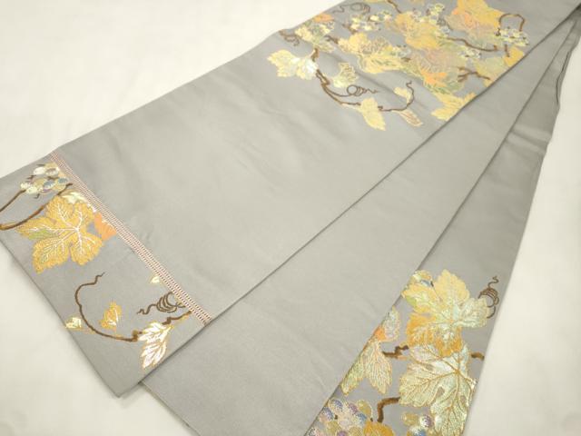 平和屋着物●龍村美術織物　たつむら　六通柄　本袋帯　豊饒葡萄文　金銀糸　正絹　逸品　CABM7886dy
