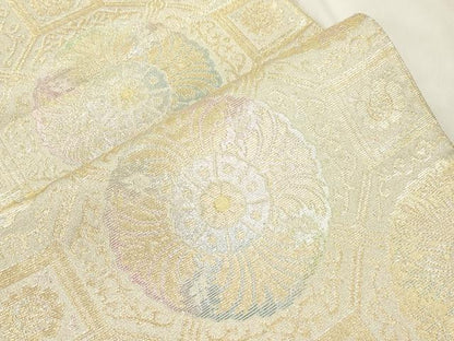 平和屋着物●龍村美術織物　たつむら　六通柄　本袋帯　洋花蜀紅　金銀糸　正絹　逸品　CABM7888dy
