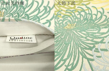 平和屋着物●六通柄袋帯　唐織　乱菊　金糸　正絹　逸品　CABM7892dy
