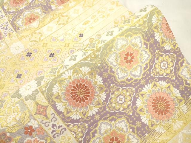 平和屋着物●六通柄袋帯　皇綾彩錦　正倉院吉祥花文　金糸　正絹　逸品　CABM7909dy