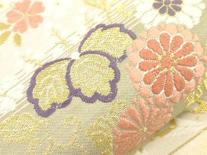 平和屋着物●六通柄袋帯　皇綾彩錦　正倉院吉祥花文　金糸　正絹　逸品　CABM7909dy