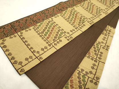 平和屋着物●名門木屋太　今河織物　六通柄袋帯　幾何学文　正絹　逸品　CABM7925dy
