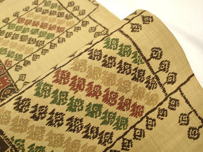 平和屋着物●名門木屋太　今河織物　六通柄袋帯　幾何学文　正絹　逸品　CABM7925dy