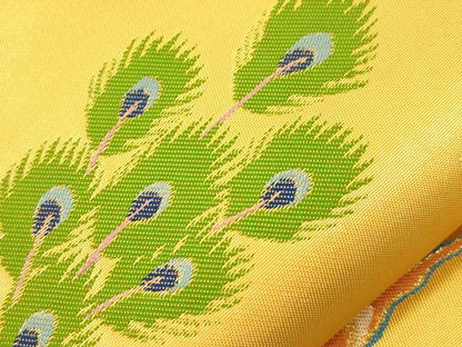 平和屋着物●織物一筋名門　織悦　全通柄　本袋帯　孔雀文　正絹　逸品　CABM7928dy