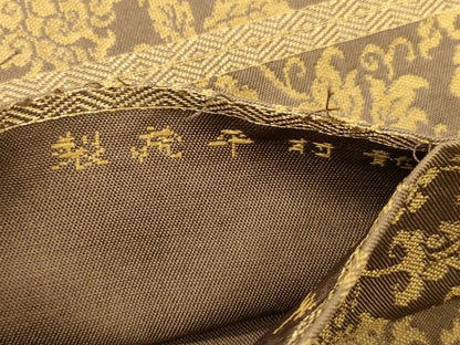 平和屋着物●龍村平蔵製　全通柄　本袋帯　中牡丹文緞子　正絹　逸品　CABM7936dy