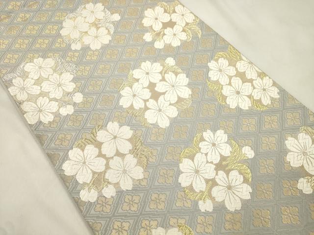 平和屋着物●山口美術織物　皇室　伊勢神宮御用　西陣織　太鼓柄袋帯　唐織　草花文　金銀糸　正絹　逸品　CABM7937dy
