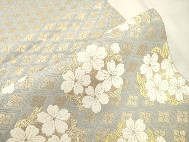 平和屋着物●山口美術織物　皇室　伊勢神宮御用　西陣織　太鼓柄袋帯　唐織　草花文　金銀糸　正絹　逸品　CABM7937dy