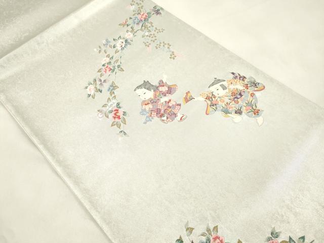 平和屋着物●京人形師　関原紫水監修　西陣　太鼓柄袋帯　唐織　紅花染　ひとかた草紙　証紙付き　正絹　逸品　未使用　CABM7942dy