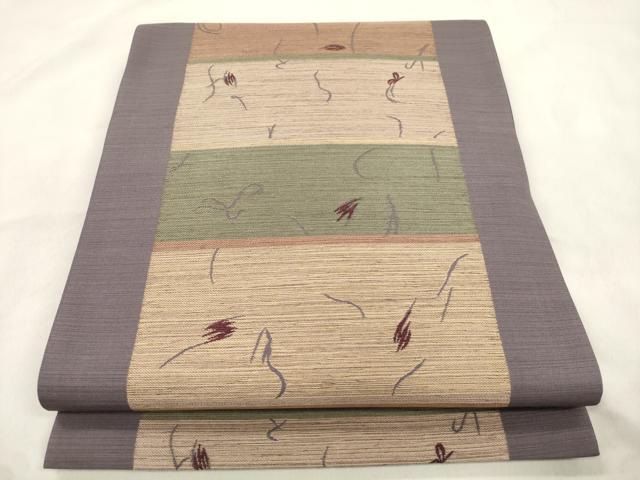 平和屋着物●六通柄袋帯　作家物　紬地　松風　正絹　逸品　CABM7958dy