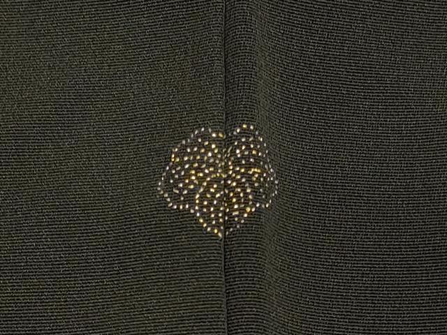 平和屋着物＃羽織　刺繍　遠山地紙花文　黒地　金糸　正絹　逸品　CABM8089in