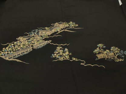 平和屋着物＃羽織　総刺繍　雲取り風景文　正絹　逸品　CABM8092in