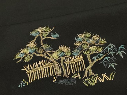 平和屋着物＃羽織　総刺繍　雲取り風景文　正絹　逸品　CABM8092in