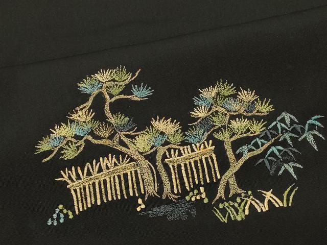 平和屋着物＃羽織　総刺繍　雲取り風景文　正絹　逸品　CABM8092in