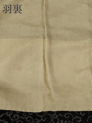平和屋着物＃羽織　寿光織　雪輪草花文　黒地　金銀糸　正絹　逸品　CABM8100in