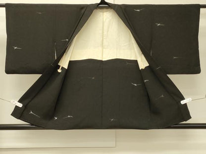 平和屋着物＃羽織　寿光織　霞文　黒地　金銀糸　正絹　逸品　CABM8103in
