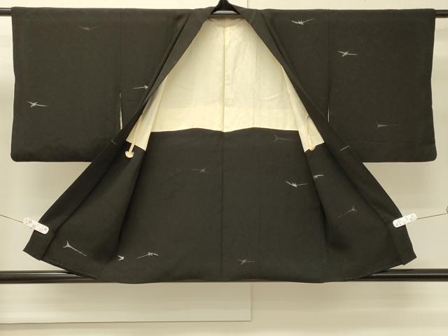 平和屋着物＃羽織　寿光織　霞文　黒地　金銀糸　正絹　逸品　CABM8103in