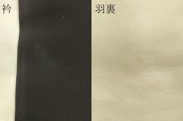 平和屋着物＃羽織　寿光織　草花文　黒地　金糸　正絹　逸品　CABM8104in