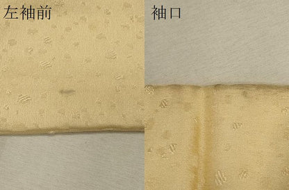 平和屋着物＃羽織　色無地　霞地紋　蜂蜜色　正絹　逸品　CABM8172in
