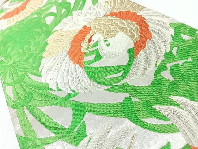 平和屋着物◎六通柄袋帯　乱菊　鶴　金銀糸　正絹　逸品　CABM8421nb
