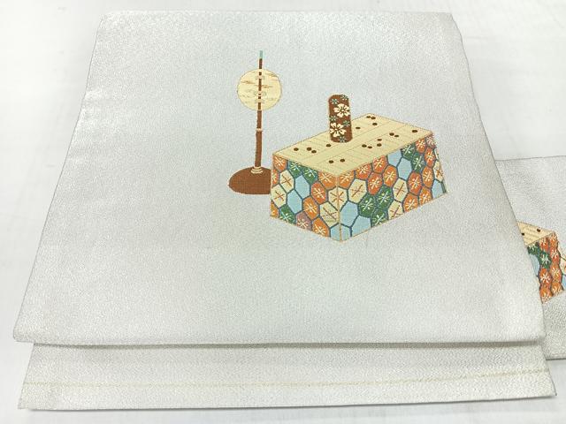 平和屋着物◎九寸名古屋帯　綴れ　器物文　金銀糸　正絹　逸品　CABM8422nb