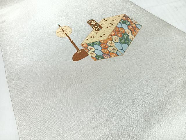 平和屋着物◎九寸名古屋帯　綴れ　器物文　金銀糸　正絹　逸品　CABM8422nb