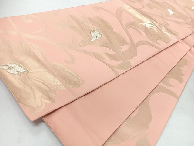 平和屋着物◎六通柄　本袋帯　花唐草文　金糸　正絹　逸品　CABM8510nb