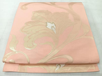 平和屋着物◎六通柄　本袋帯　花唐草文　金糸　正絹　逸品　CABM8510nb