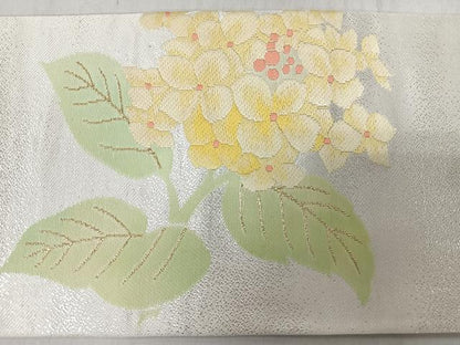 平和屋着物◎九寸名古屋帯　唐織　草花文　金銀糸　正絹　逸品　CABM8529nb