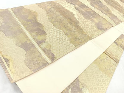 平和屋着物◎六通柄袋帯　吉祥花唐草文　金糸　正絹　逸品　CABM8592nb