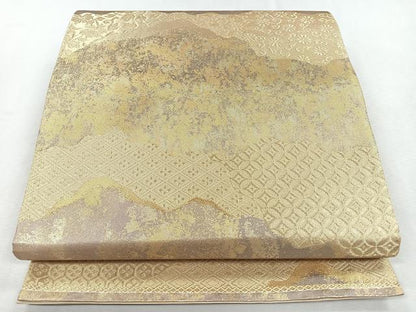 平和屋着物◎六通柄袋帯　吉祥花唐草文　金糸　正絹　逸品　CABM8592nb