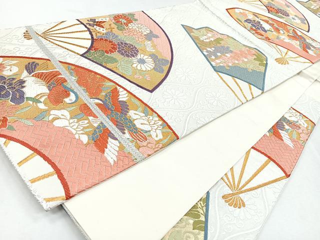平和屋着物◎六通柄袋帯　唐織　能衣つづれ　金糸　正絹　逸品　CABM8594nb