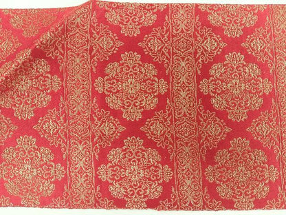 平和屋着物◎八寸名古屋帯　横段正倉院花文　金糸　正絹　逸品　CABM8601nb