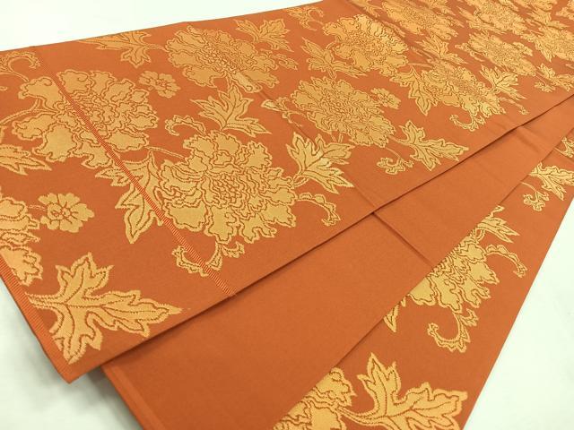 平和屋着物◎六通柄袋帯　草花文　正絹　逸品　CABM8605nb