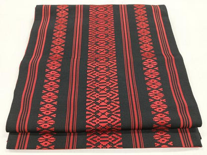 平和屋着物◎本場筑前博多織　八寸名古屋帯　献上　証紙付き　正絹　逸品　CABM8622nb