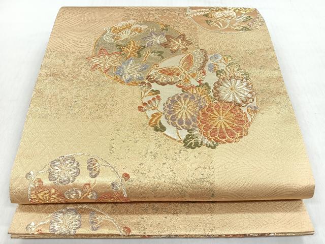 平和屋着物◎六通柄袋帯　唐織　麗しの装い　金銀糸　正絹　逸品　CABM8629nb