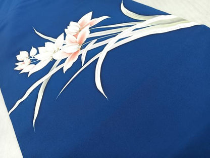 平和屋着物◎塩瀬　九寸名古屋帯　手描き　草花文　金彩　正絹　逸品　CABM8632nb