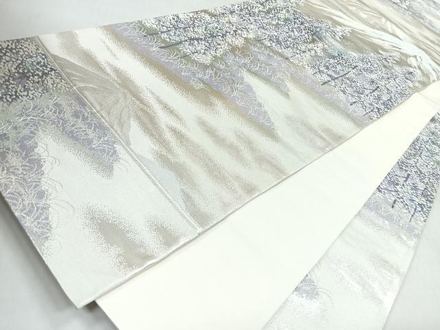 平和屋着物◎六通柄袋帯　木曽路　銀糸　正絹　逸品　CABM8638nb